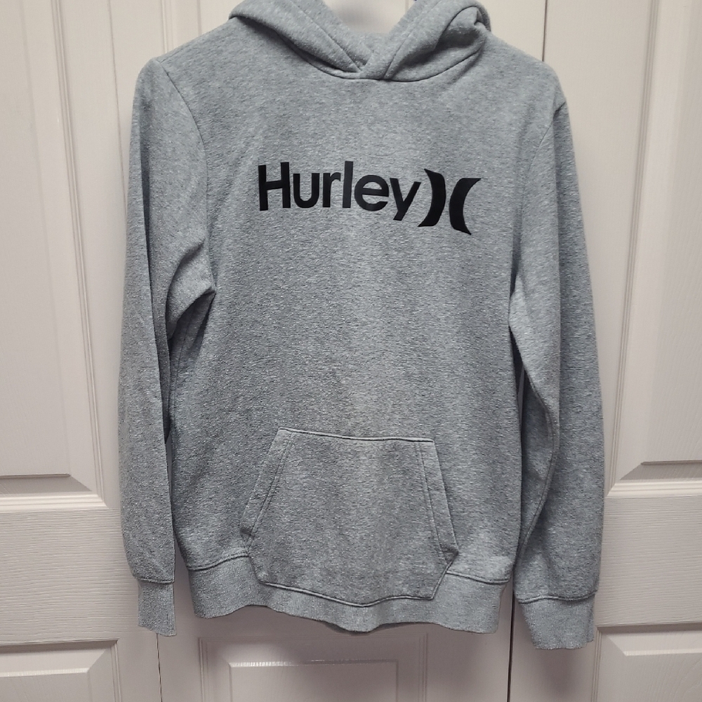 Hurley Boys/Men's Heather Gray Crewneck  Hoodie with Black Logo XL 18/20